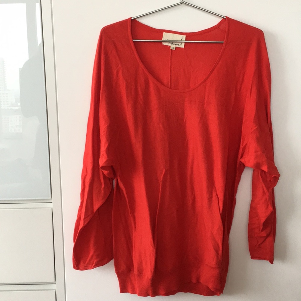 Red cashmere sweater